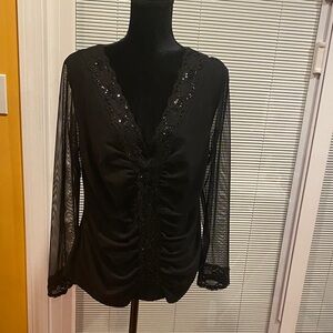 Elegant Black Lace Women's Top